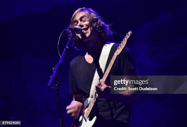 Singer Cameron Dmytryk of the bband Facial performs onstage opening for Silversun Pickups during a benefit concert in support of Unidos at The...
