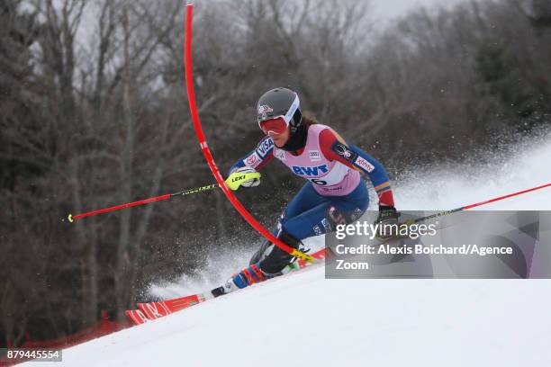 Resi Stiegler of USA competes during the Audi FIS Alpine Ski World Cup Women's Slalom on November 26, 2017 in Killington, Vermont.
