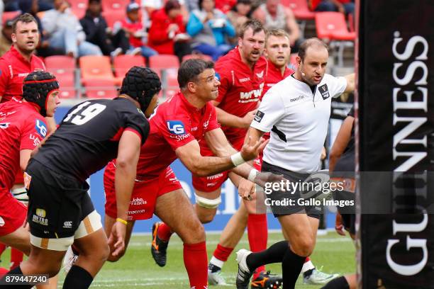 Mike Phillips of Scarlets in action during the Guinness Pro14 match between Southern Kings and Scarlets at Nelson Mandela Bay Stadium on November 26,...