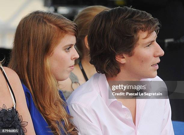 Princess Beatrice and her boyfriend Dave Clark attend the Amber Fashion Show and Auction held at the Meridien Beach Plaza on May 22, 2009 in Monte...