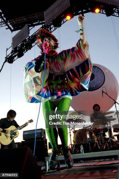 Karen O of the Yeah Yeah Yeahs performs as part of the Sasquatch! Music Festival at the Gorge Amphitheatre on May 23, 2009 in Quincy, Washington.