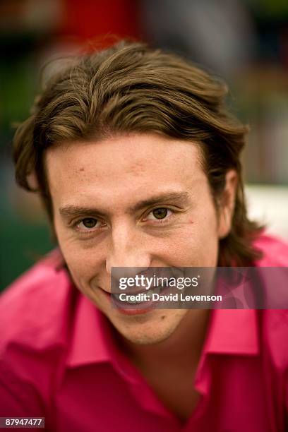 Robert Vaughan Hughes ,writer, poses for a portrait at the Hay festival on May 24, 2009 in Hay-on-Wye, Wales.