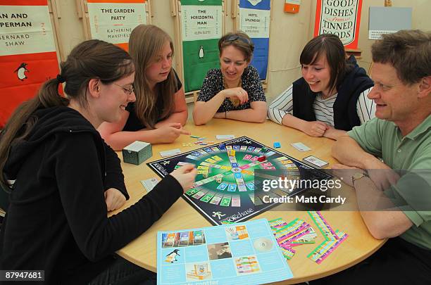 People play a book game during the fourth day of the Guardian Hay Festival 2009 on May 24, 2009 in Hay-on-Wye, Wales. Sky Arts once again returns to...