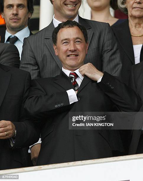 Middlesbrough Chairman Steve Gibson is pictured before kick off against West Ham United during their Premier League football match at Upton Park in...