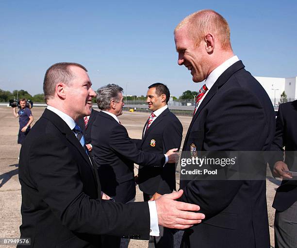 Chief Executive Wille Walsh wishes luck to the British & Irish Lions captain Paul O'Connell as the British & Irish Lions tour team prepare to depart...