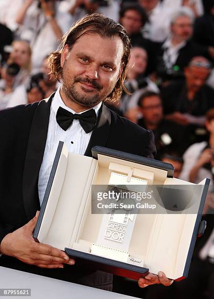 Director Warwick Thronton, winner of the Best First Feature Film Award for the movie 'Samson and Delilah', attends the Palme d'Or Award Ceremony...