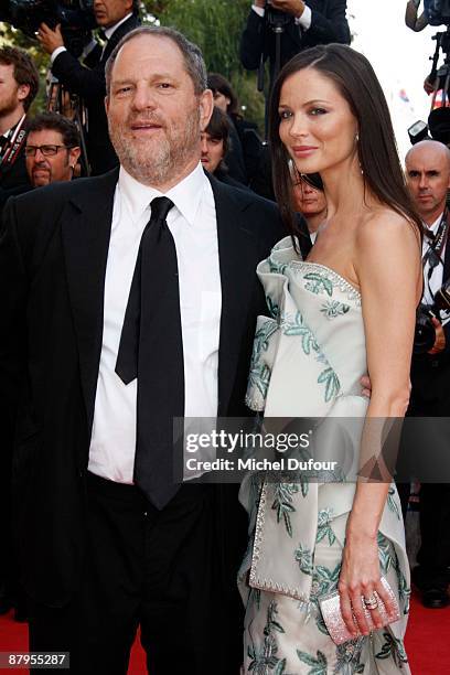 Harvey Weinstein and Georgina Chapman attend the 'Coco Chanel & Igor Stravinsky' Premiere at the Palais De Festivals during the 62nd Annual Cannes...