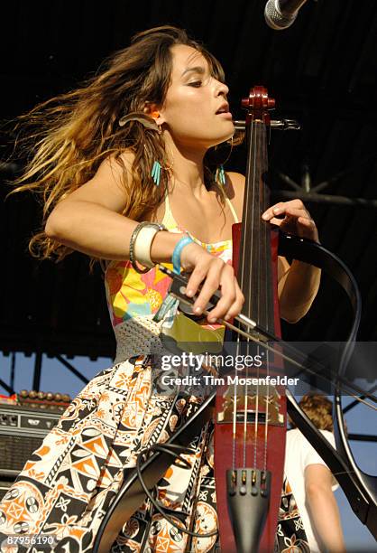 Alexandra Lawn of Ra Ra Riot performs as part of the Sasquatch! Music Festival at the Gorge Amphitheatre on May 23, 2009 in Quincy, Washington.