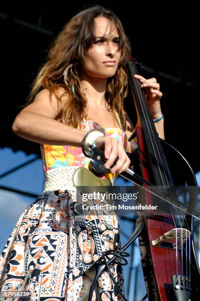 Alexandra Lawn of Ra Ra Riot performs as part of the Sasquatch! Music Festival at the Gorge Amphitheatre on May 23, 2009 in Quincy, Washington.