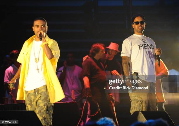 Rapper Lil Duval and Kenny Burns performs at T.I.'s Final Countdown Concert at Philips Arena on May 24, 2009 in Atlanta, Georgia.