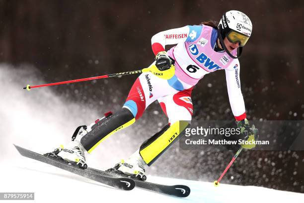 Wendy Holdener of Switzerland competes in the first run during the Slalom competition during the Audi FIS Ski World Cup - Killington Cup on November...
