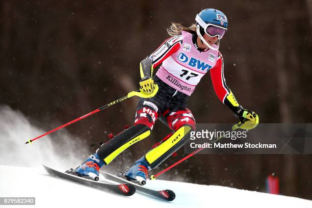 Marie-Michele Gagnon of Canada competes in the first run during the Slalom competition during the Audi FIS Ski World Cup - Killington Cup on November...