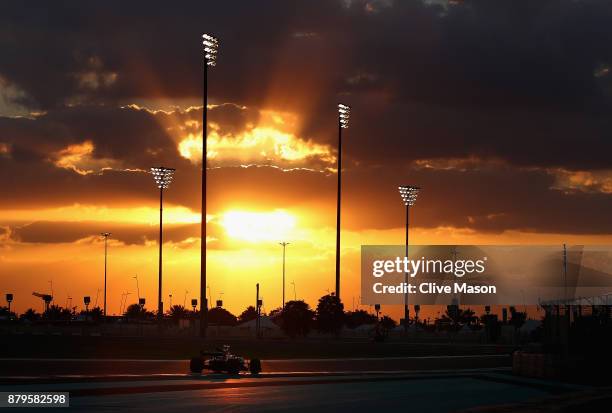 Fernando Alonso of Spain driving the McLaren Honda Formula 1 Team McLaren MCL32 on track during the Abu Dhabi Formula One Grand Prix at Yas Marina...