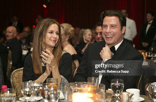 Actress Kelly Preston and actor John Travolta at the Kirk Douglas Award for Excellence In Film awarded to John Travolta at Biltmore Four Seasons...