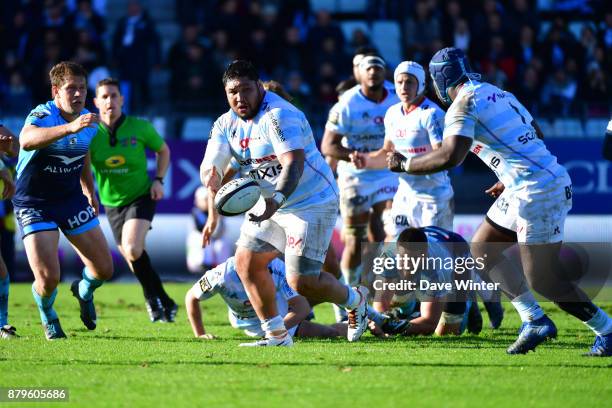 Ben Tameifuna of Racing 92 returns from suspension for the Top 14 match between Racing 92 and Montpellier on November 26, 2017 in Paris, France.