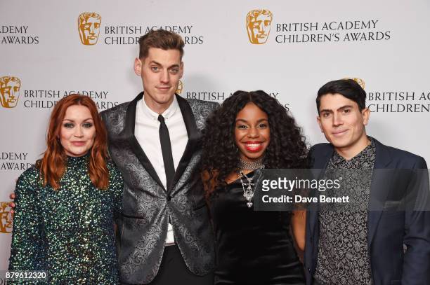 Arielle Free, Sam Homewood, London Hughes and Luke Franks attend the BAFTA Children's Awards at The Roundhouse on November 26, 2017 in London,...