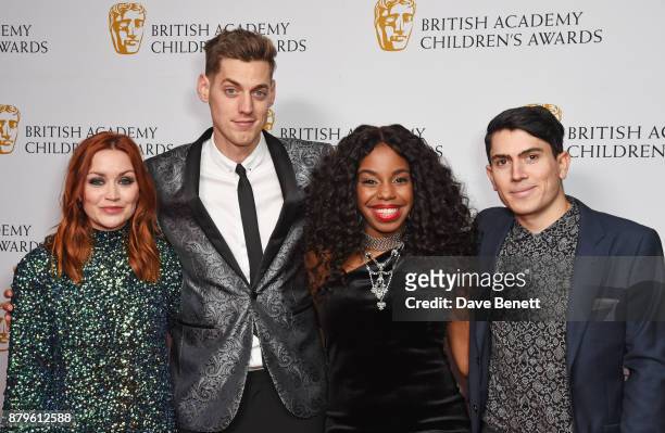 Arielle Free, Sam Homewood, London Hughes and Luke Franks attend the BAFTA Children's Awards at The Roundhouse on November 26, 2017 in London,...