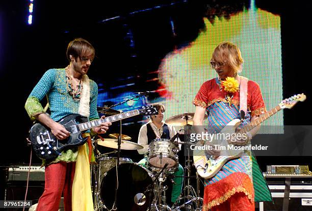 Kevin Barnes and Bryan Poole of the band Of Montreal perform as part of Day Two of the Sasquatch! Music Festival at the Gorge Amphitheatre on May 24,...