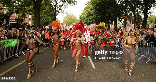Performers take part in Luton International Carnival, Britain's largest one-day carnival, on May 25, 2009 in Luton, England. An estimated 100,000...