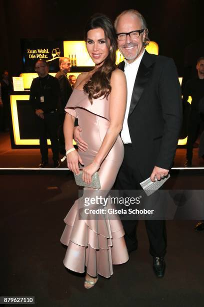 Peter Olsson and his girlfriend Diana Buergin during the Bambi Awards 2017 after party at Atrium Tower, Stage Theater on November 16, 2017 in Berlin,...