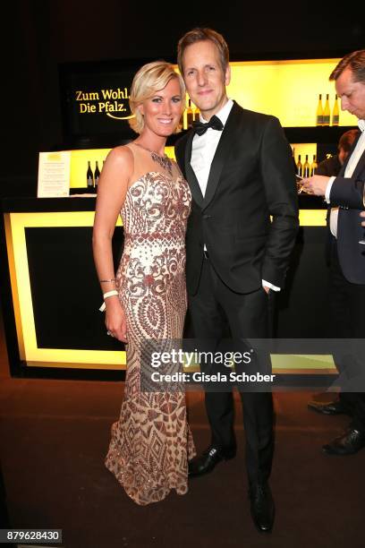 Kamilla Senjo, Jan Hahn during the Bambi Awards 2017 after party at Atrium Tower, Stage Theater on November 16, 2017 in Berlin, Germany.