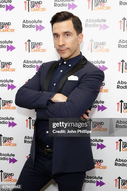 Russell Kane backstage at Absolute Radio Live in aid of Stand Up To Cancer at London Palladium on November 26, 2017 in London, England.