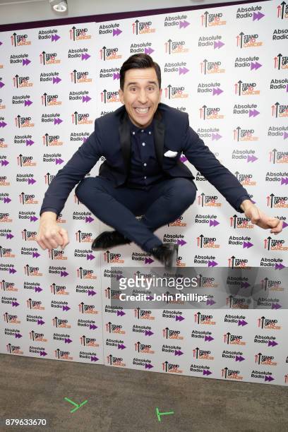 Russell Kane backstage at Absolute Radio Live in aid of Stand Up To Cancer at London Palladium on November 26, 2017 in London, England.