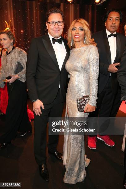 Robert Poelzer, Editor in chief of Bunte and his wife Vivien Poelzer during the Bambi Awards 2017 at Stage Theater on November 16, 2017 in Berlin,...