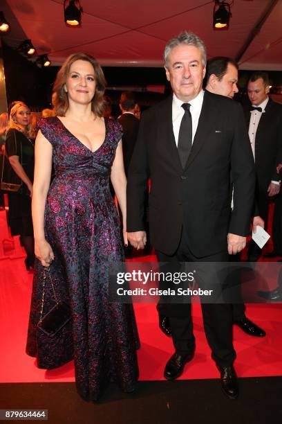 Martina Gedeck and her partner Markus Imboden during the Bambi Awards 2017 at Stage Theater on November 16, 2017 in Berlin, Germany.