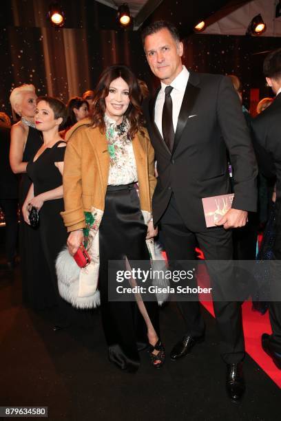 Iris Berben and her partner Heiko Kiesow during the Bambi Awards 2017 at Stage Theater on November 16, 2017 in Berlin, Germany.