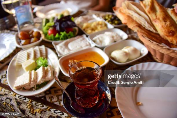 a typical azerbaijani breakfast - azerbaijan food stock pictures, royalty-free photos & images