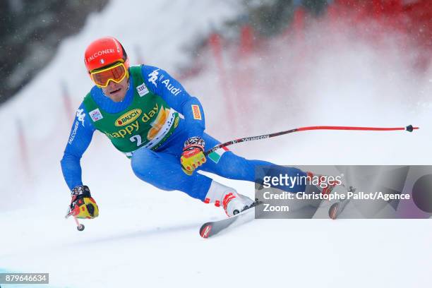 Christof Innerhofer of Italy competes during the Audi FIS Alpine Ski World Cup Men's Super G on November 26, 2017 in Lake Louise, Canada.