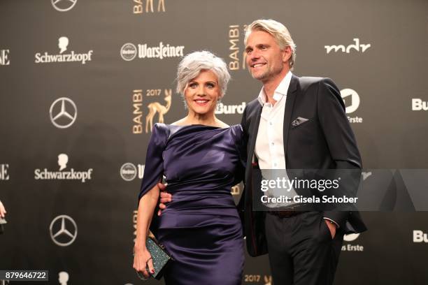 Birgit Schrowange and her boyfriend Frank Spothelfer during the Bambi Awards 2017 at Stage Theater on November 16, 2017 in Berlin, Germany.