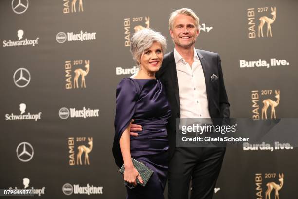 Birgit Schrowange and her boyfriend Frank Spothelfer during the Bambi Awards 2017 at Stage Theater on November 16, 2017 in Berlin, Germany.
