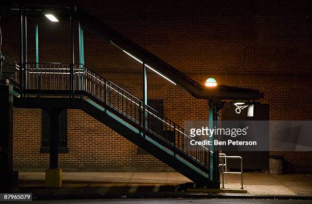 subway stairs - bronx stock-fotos und bilder