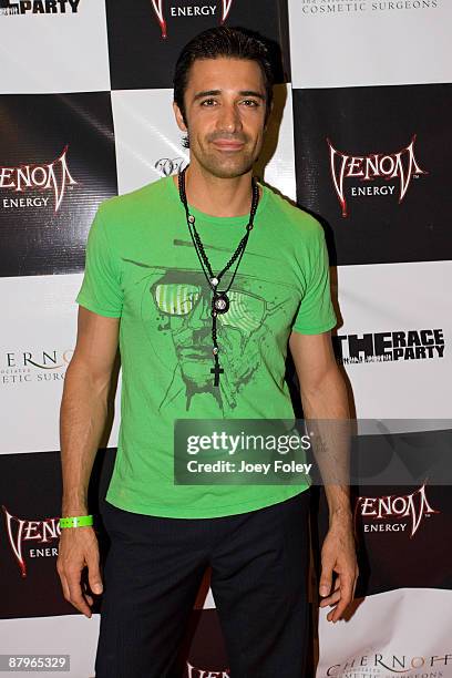 French actor/model Gilles Marini poses for a photo on the red carpet at an post Indy 500 race party at The Conrad Hotel on May 24, 2009 in...