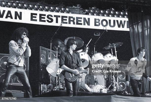 Opening for The Rolling Stones, Peter Wolf, John Geils, Magic Dick, Stephen Jo Bladd, The J Geils Band, performing on stage, Feyenoord Stadion ,...