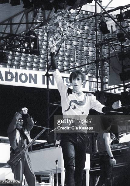 Opening for The Rolling Stones, Peter Wolf, Seth Justman, Danny Klein, The J Geils Band, performing on stage, Feyenoord Stadion , Rotterdam,...