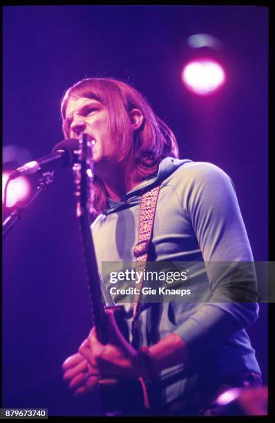 Kings of Leon, Caleb Followill, performing on stage, Pukkelpop Festival, Hasselt, Belgium, 20th August 2004.