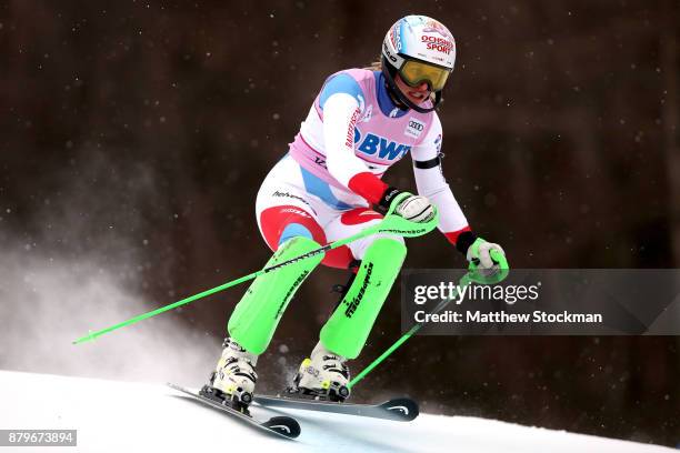 Denise Feierabend of Switzerland competes in the first run during the Slalom competition during the Audi FIS Ski World Cup - Killington Cup on...