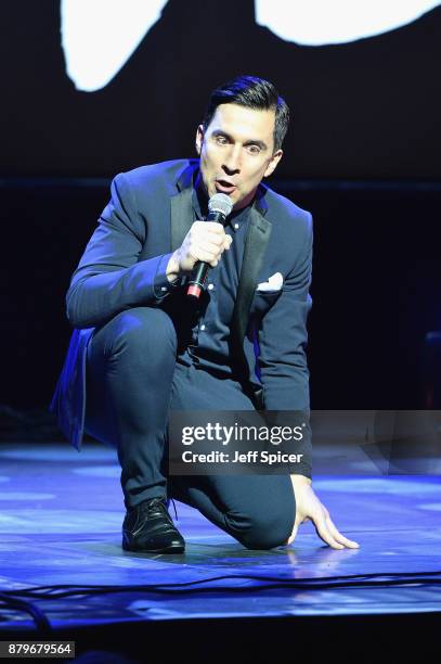 Russell Kane performs at Absolute Radio Live in aid of Stand Up To Cancer at London Palladium on November 26, 2017 in London, England.
