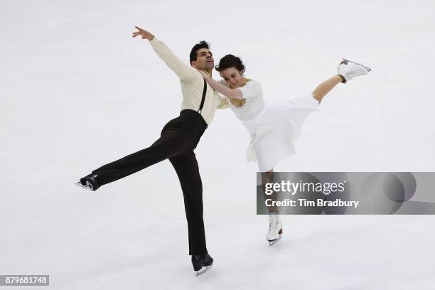 Anna Cappellini and Luca Lanotte of Italy compete in the Ice Dance Free Dance during day three of 2017 Bridgestone Skate America at Herb Brooks Arena...