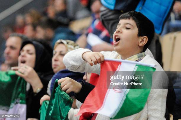 Wrestling fans from Iran are seen during the Senior U23 Wrestling World Championships on November 26, 2017 in Bydgoszcz, Poland.