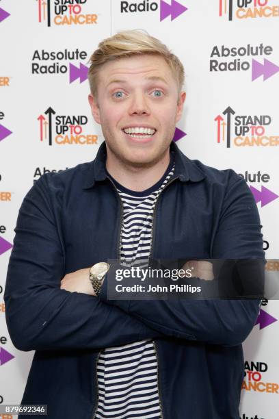 Rob Beckett backstage at Absolute Radio Live in aid of Stand Up To Cancer at London Palladium on November 26, 2017 in London, England.