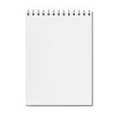 Blank realistic vertical rectangular notebook mockup