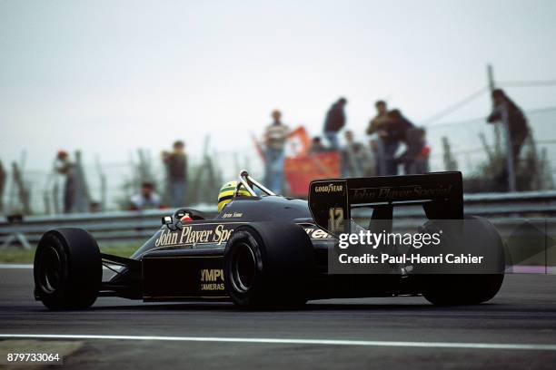 Ayrton Senna, Lotus-Renault 97T, Grand Prix of San Marino, Imola, 05 May 1985.