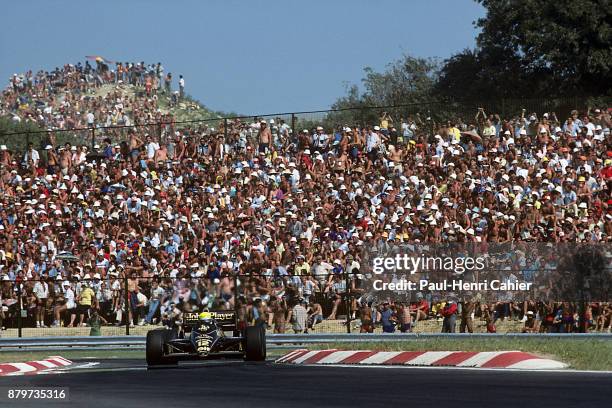 Ayrton Senna, Lotus-Renault 98T, Grand Prix of Hungary, Hungaroring, 10 August 1986.