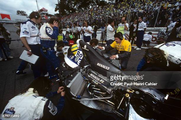 Ayrton Senna, Williams-Renault FW16, Grand Prix of Brazil, Autodromo Jose Carlos Pace, Interlagos, Sao Paolo, 27 March 1994. Ayrton Senna on the...