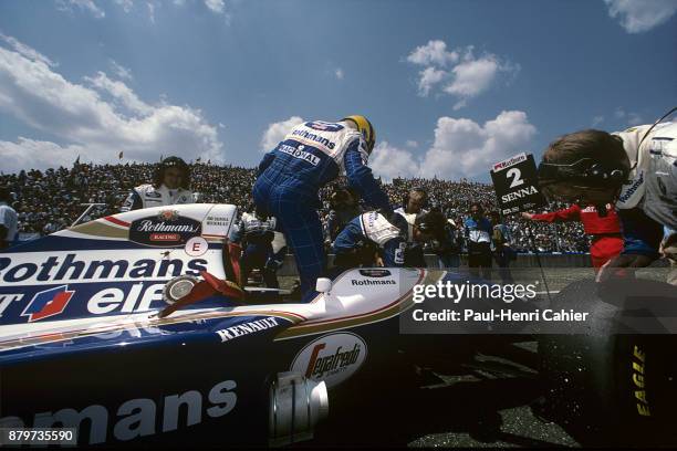 Ayrton Senna, Williams-Renault FW16, Grand Prix of Pacific, Okayama International Circuit, 17 April 1994. Ayrton Senna getting out of his...