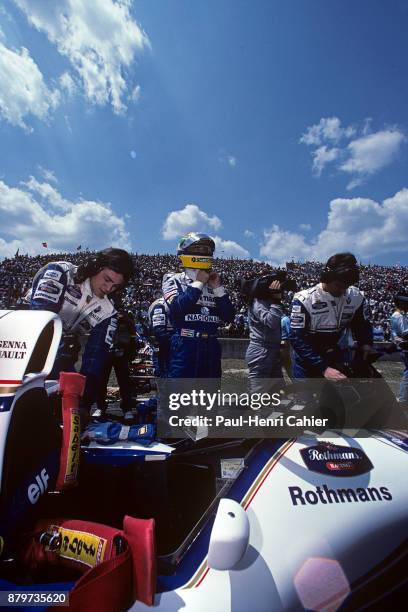 Ayrton Senna, Williams-Renault FW16, Grand Prix of Pacific, Okayama International Circuit, 17 April 1994. Ayrton Senna standing next to his...